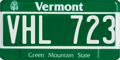 VT license plate VHL723
