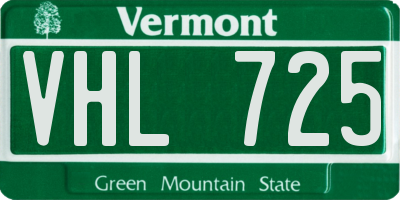 VT license plate VHL725