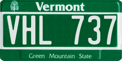 VT license plate VHL737
