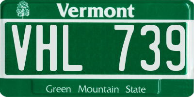 VT license plate VHL739
