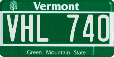 VT license plate VHL740