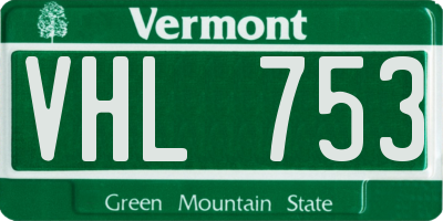 VT license plate VHL753