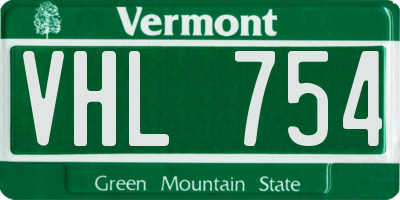 VT license plate VHL754