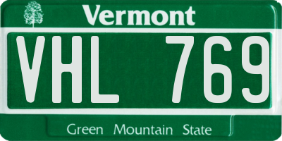 VT license plate VHL769