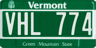 VT license plate VHL774