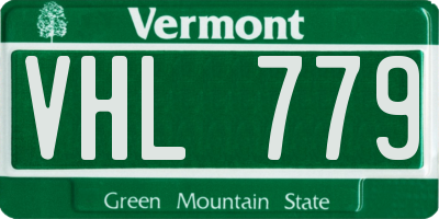 VT license plate VHL779