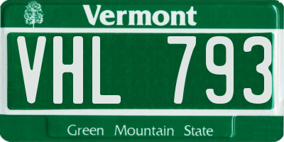 VT license plate VHL793