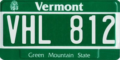 VT license plate VHL812