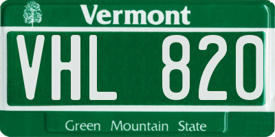 VT license plate VHL820