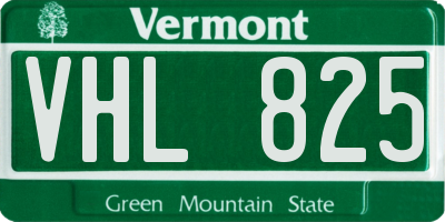 VT license plate VHL825