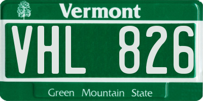 VT license plate VHL826