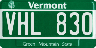 VT license plate VHL830