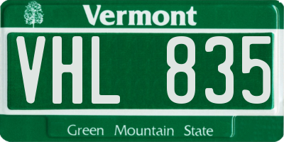 VT license plate VHL835