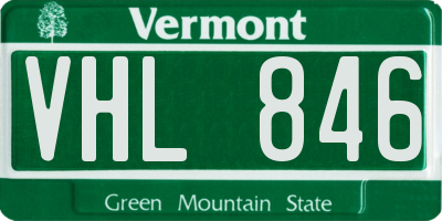 VT license plate VHL846