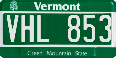 VT license plate VHL853