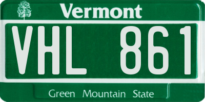 VT license plate VHL861