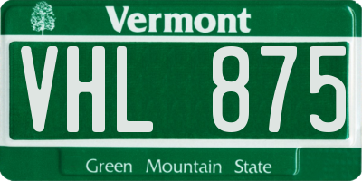 VT license plate VHL875