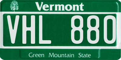 VT license plate VHL880