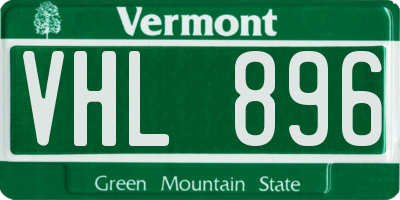 VT license plate VHL896
