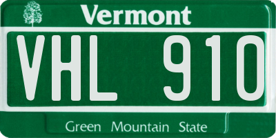 VT license plate VHL910