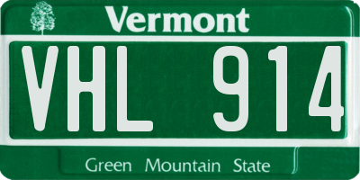 VT license plate VHL914