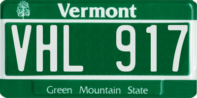 VT license plate VHL917