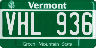 VT license plate VHL936
