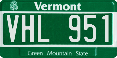 VT license plate VHL951