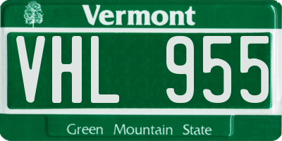 VT license plate VHL955