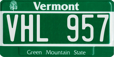 VT license plate VHL957