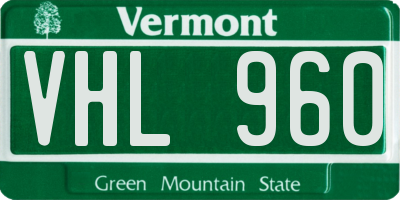 VT license plate VHL960