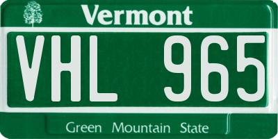 VT license plate VHL965