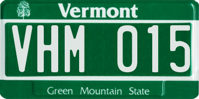VT license plate VHM015