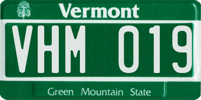 VT license plate VHM019