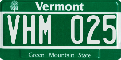 VT license plate VHM025