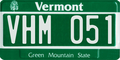 VT license plate VHM051