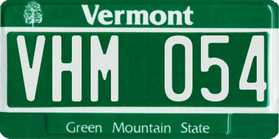 VT license plate VHM054