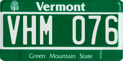 VT license plate VHM076