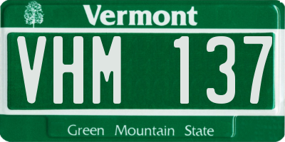 VT license plate VHM137