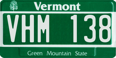 VT license plate VHM138