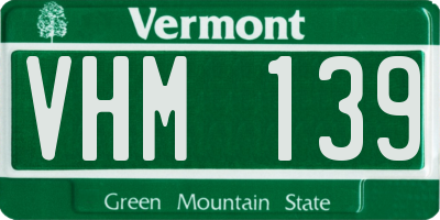 VT license plate VHM139