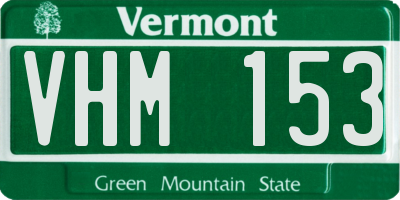 VT license plate VHM153