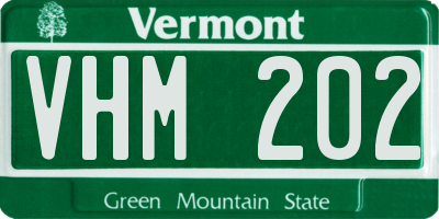 VT license plate VHM202