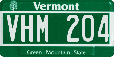 VT license plate VHM204