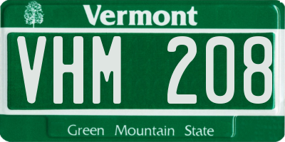 VT license plate VHM208