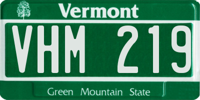 VT license plate VHM219