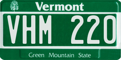 VT license plate VHM220