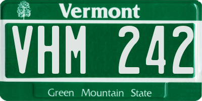 VT license plate VHM242