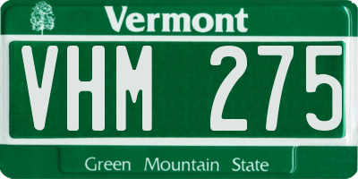 VT license plate VHM275