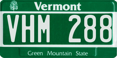 VT license plate VHM288